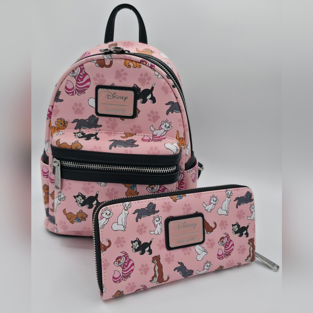 Loungefly Disney Cats Mini Backpack With Matching Wallet Set